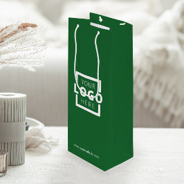 会社カスタムロゴのビジネス促進グリーン ワインギフトバッグ