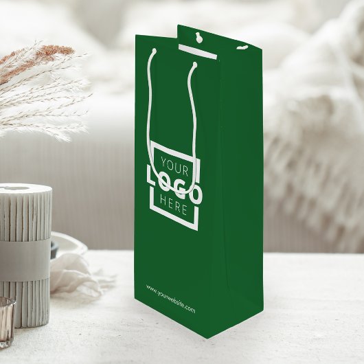 会社カスタムロゴのビジネス促進グリーン ワインギフトバッグ