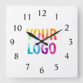 会社カスタムロゴのプロモーションブランド スクエア壁時計 (正面)