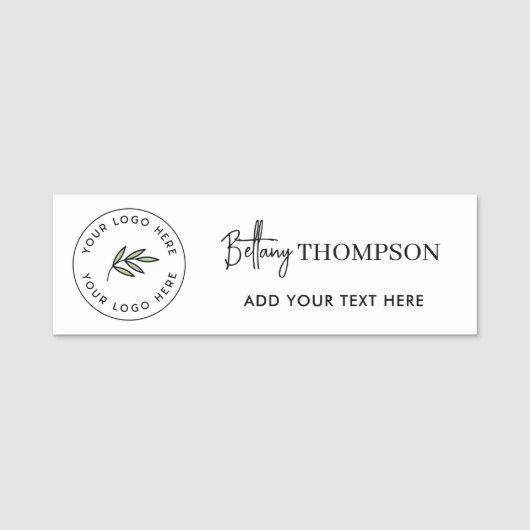 会社カスタムロゴスクリプトモノグラム 名札 (正面)