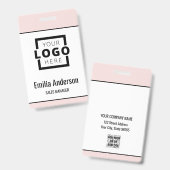 会社カスタムロゴバーコード社員の写真赤面 バッジ (正面＆裏面)