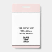 会社カスタムロゴバーコード社員の写真赤面 バッジ (裏面)