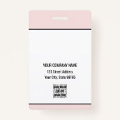 会社カスタムロゴバーコード社員の写真赤面 バッジ (裏面)