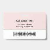 会社カスタムロゴバーコード社員の写真赤面 バッジ (裏面)