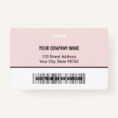 会社カスタムロゴバーコード社員の写真赤面 バッジ (裏面)