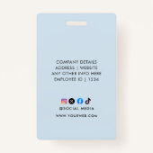 会社カスタムロゴバーコード社員の写真 バッジ (裏面)