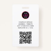 会社カスタムロゴバーコード社員の写真 バッジ (裏面)