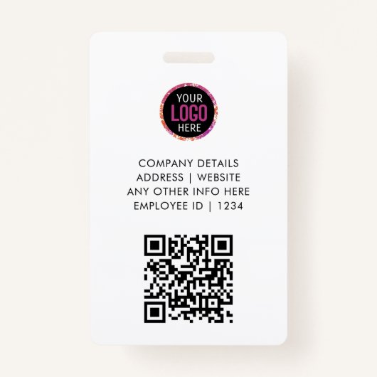 会社カスタムロゴバーコード社員の写真 バッジ (裏面)