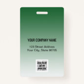 会社カスタムロゴバーコード社員フォトグリーン バッジ (裏面)