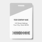 会社カスタムロゴバーコード社員フォトグレー バッジ (裏面)