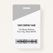 会社カスタムロゴバーコード社員フォトグレー バッジ (裏面)