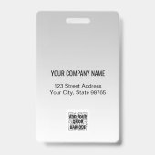 会社カスタムロゴバーコード社員フォトグレー バッジ (裏面)