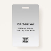 会社カスタムロゴバーコード社員フォトグレー バッジ (裏面)