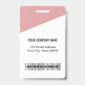 会社カスタムロゴバーコード社員フォトピンク バッジ (裏面)
