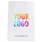 会社カスタムロゴビジネスのプロモーションのギフト ミディアムペーパーバッグ (裏面)
