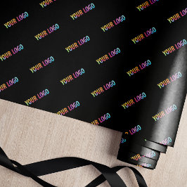 会社カスタムロゴビジネスのプロモーションのギフト ラッピングペーパー