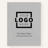 会社カスタムロゴビジネスのプロモーショングレー ノートブック (正面)