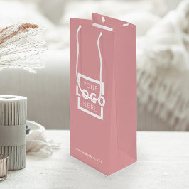 会社カスタムロゴビジネスのプロモーションピンク ワインギフトバッグ