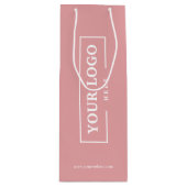 会社カスタムロゴビジネスのプロモーションピンク ワインギフトバッグ (正面)