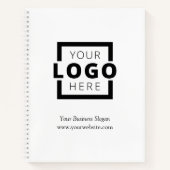 会社カスタムロゴビジネスのプロモーションホワイト ノートブック (正面)