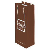 会社カスタムロゴビジネスのプロモーション茶色 ワインギフトバッグ (正面アングル)