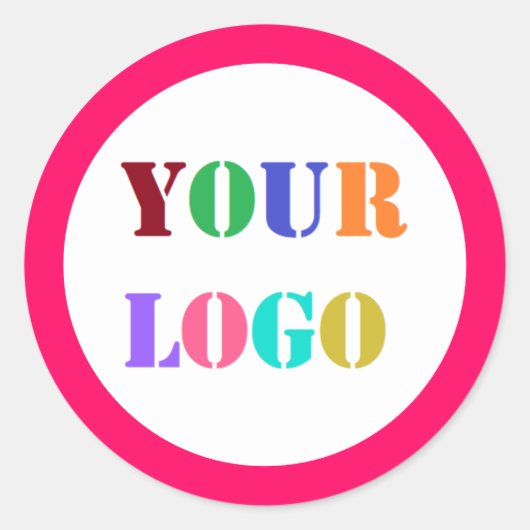 会社カスタムロゴビジネスの宣伝ステッカー ラウンドシール (正面)