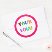 会社カスタムロゴビジネスの宣伝ステッカー ラウンドシール (封筒)