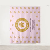 会社カスタムロゴビジネスイベントピンクタペストリー タペストリー (正面)