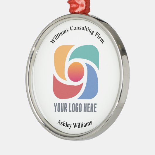 会社カスタムロゴビジネスクリスマスマーケティング メタルオーナメント (左)