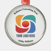 会社カスタムロゴビジネスクリスマスマーケティング メタルオーナメント (正面)