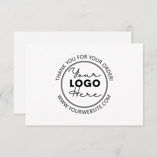 会社カスタムロゴビジネスフラットサンキューカード サンキューカード (正面/裏面)