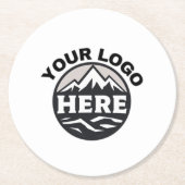 会社カスタムロゴビジネスブランドサークル ラウンドペーパーコースター (正面)