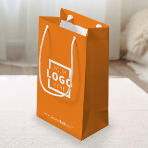 会社カスタムロゴビジネス促進オレンジ スモールペーパーバッグ
