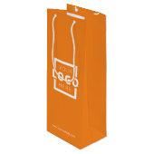 会社カスタムロゴビジネス促進オレンジ ワインギフトバッグ (正面アングル)
