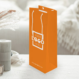 会社カスタムロゴビジネス促進オレンジ ワインギフトバッグ