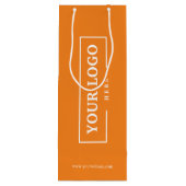 会社カスタムロゴビジネス促進オレンジ ワインギフトバッグ (裏面)