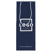 会社カスタムロゴビジネス販売促進ブルーギフト ワインギフトバッグ (裏面)