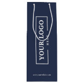 会社カスタムロゴビジネス販売促進ブルーギフト ワインギフトバッグ (正面)