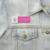 会社カスタムロゴピンク従業員 名札 (インサイチュ)