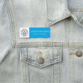 会社カスタムロゴブルー従業員 名札 (インサイチュ)