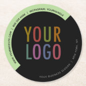 会社カスタムロゴラウンド紙パルプボードコースター ラウンドペーパーコースター (正面)