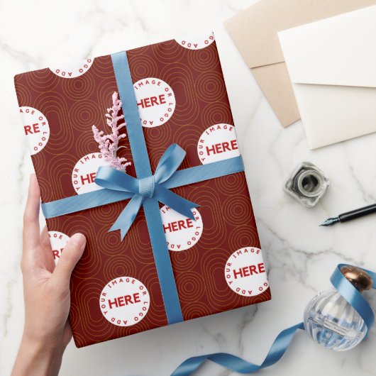 会社カスタムロゴレトロ赤金ゴールド包装ラップ ラッピングペーパー (ギフト)