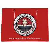 会社カスタムロゴ入り大型ショッピングバッグ ラージペーパーバッグ (正面)