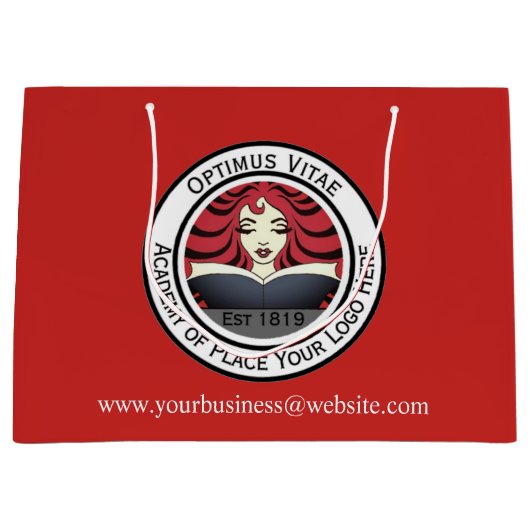 会社カスタムロゴ入り大型ショッピングバッグ ラージペーパーバッグ (正面)