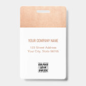 会社カスタムロゴ基本バーコード社員の写真 バッジ (裏面)