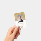 会社カスタムロゴ基本バーコード社員の写真 バッジ (手持ち)