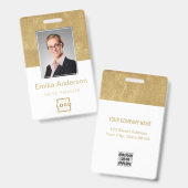 会社カスタムロゴ基本バーコード社員の写真 バッジ (正面＆裏面)