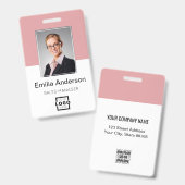 会社カスタムロゴ基本バーコード社員の写真 バッジ (正面＆裏面)