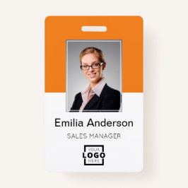 会社カスタムロゴ基本バーコード社員の写真 バッジ