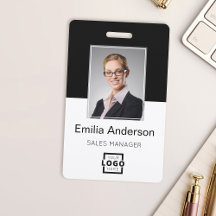 会社カスタムロゴ基本バーコード社員の写真